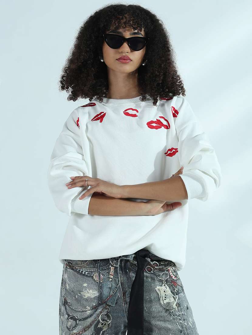 women embroidered long sleeve sweatshirt - 21941662 -  Standard Image - 6