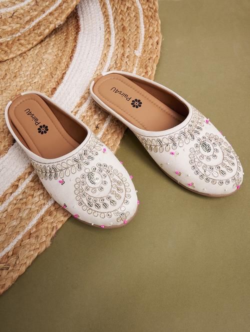 women embroidered slip on ethnic mule - 21941670 - Standard Image - 0