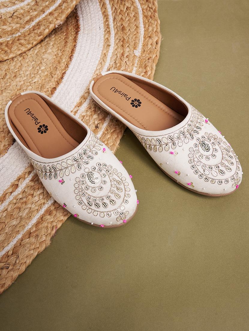 women embroidered slip on ethnic mule - 21941670 - Zoom Image - 0