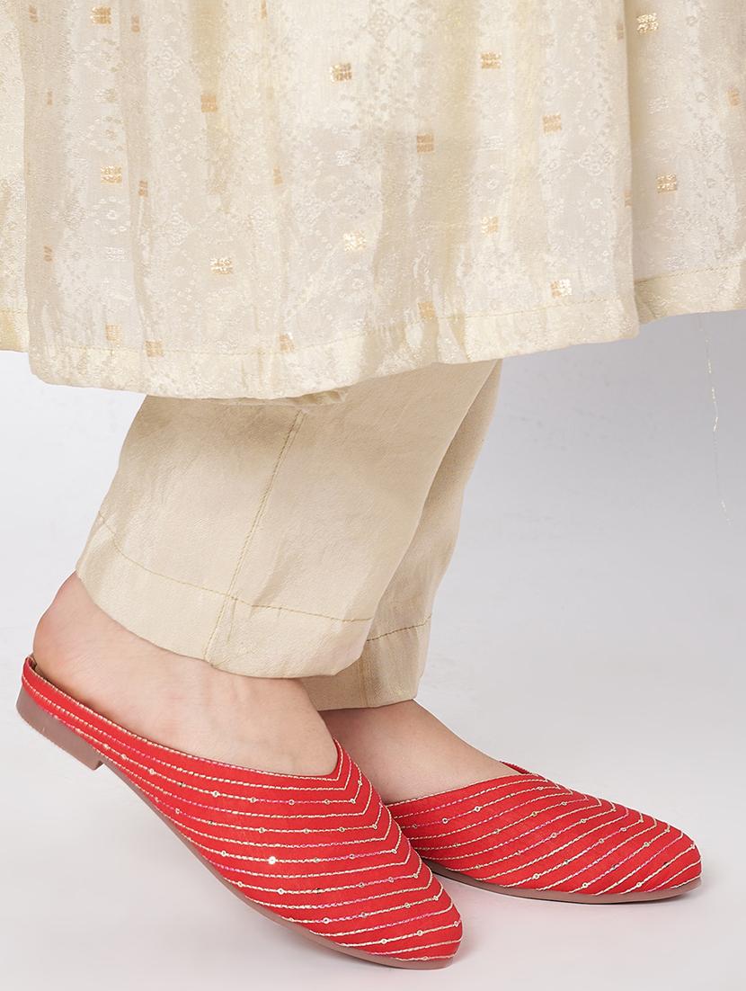 women embroidered slip on ethnic mule - 21941673 - Standard Image - 1