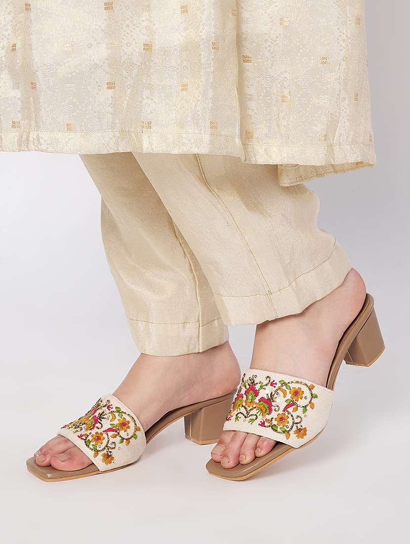 multi colored canvas slip on sandals - 21941679 -  Standard Image - 1