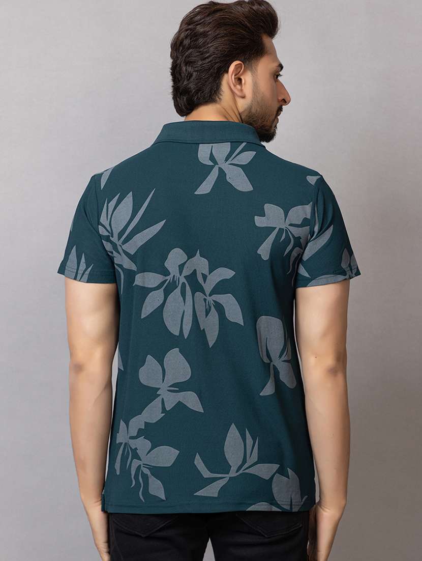 men printed short sleeve regular fit polo t-shirt - 21941686 - Standard Image - 1