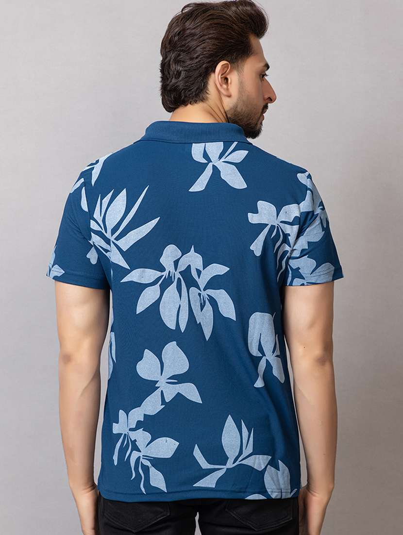 men printed short sleeve regular fit polo t-shirt - 21941687 - Standard Image - 1