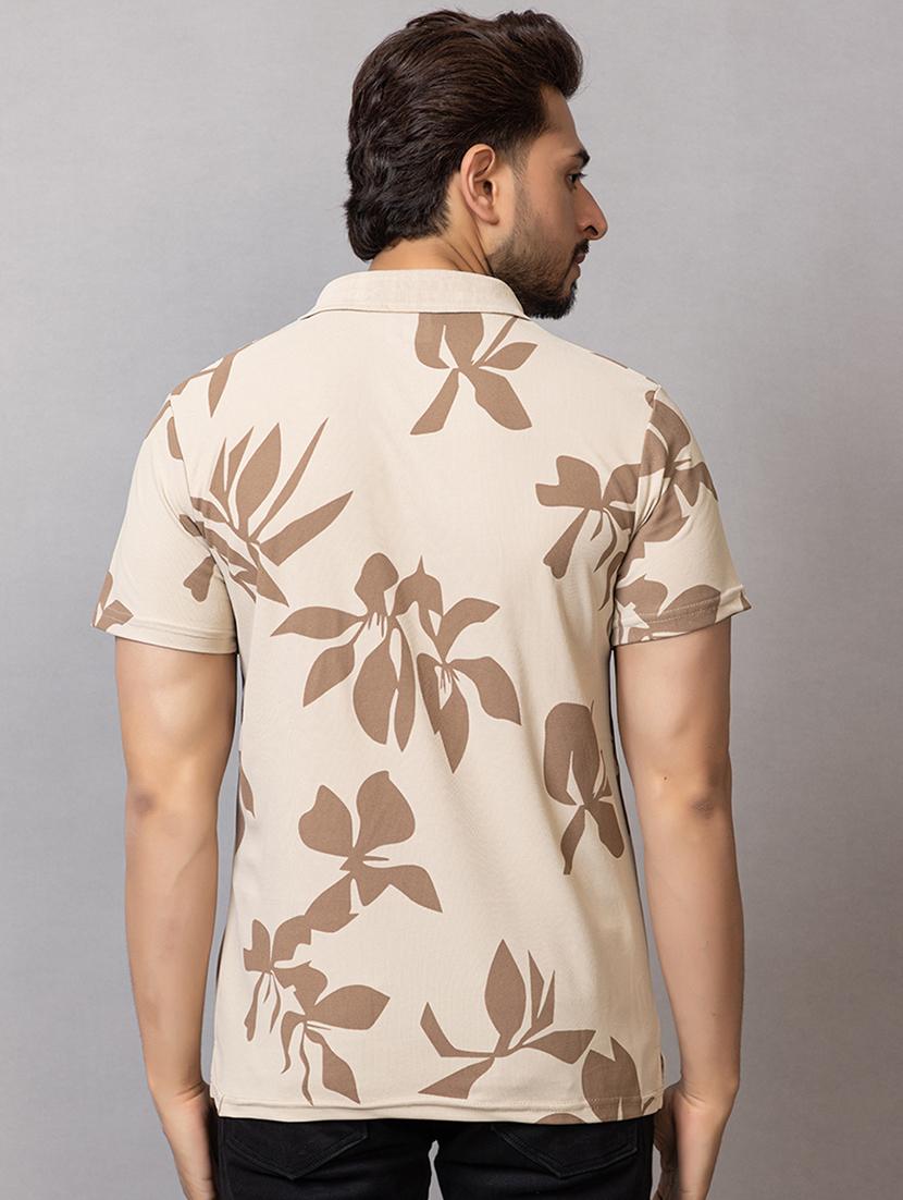 men printed short sleeve regular fit polo t-shirt - 21941688 - Standard Image - 1