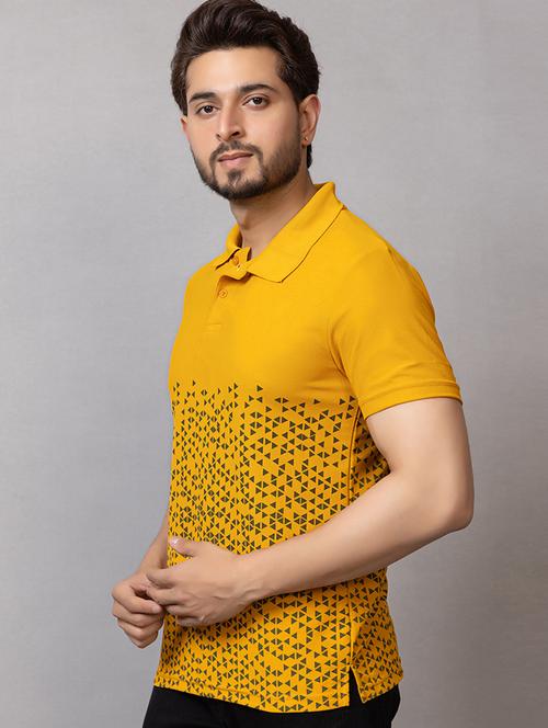 men printed short sleeve regular fit polo t-shirt - 21941691 - Standard Image - 0