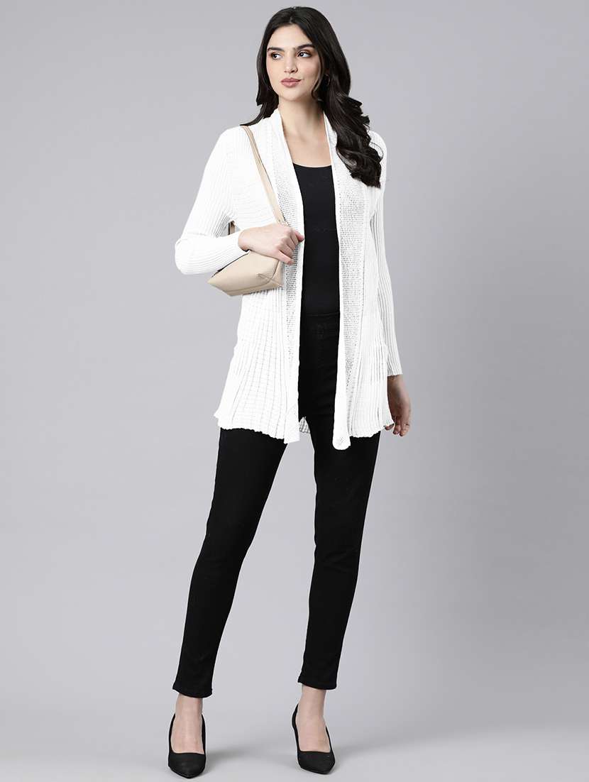women solid long sleeve regular shrug - 21941717 -  Standard Image - 4