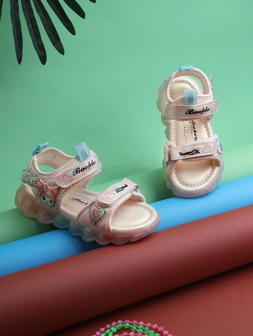 girls printed open toe floater