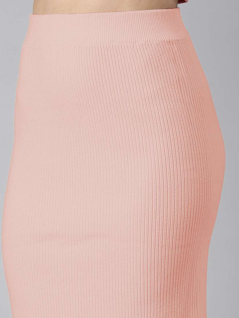 women solid high rise bodycon skirt - 21941774 -  Standard Image - 4
