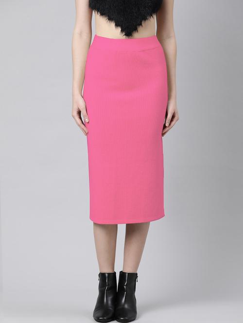 women solid high rise bodycon skirt - 21941775 -  Standard Image - 0