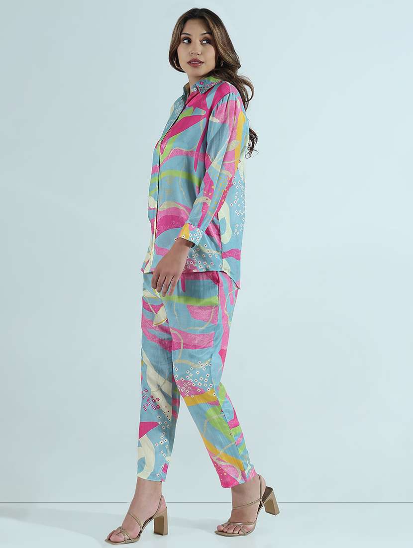 women printed shirt and trouser co-ord set - 21941784 -  Standard Image - 4