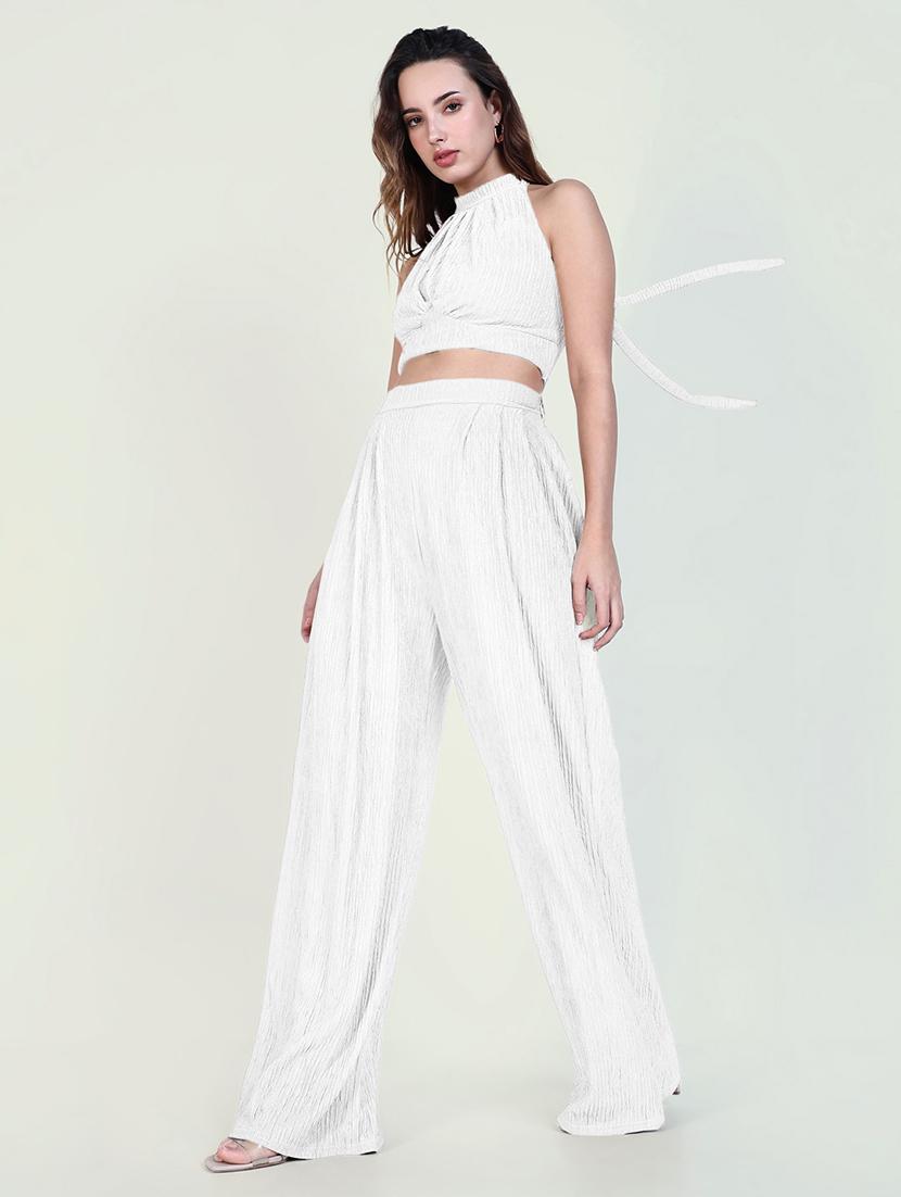 women solid top and palazzo co-ord set - 21941795 - Standard Image - 1