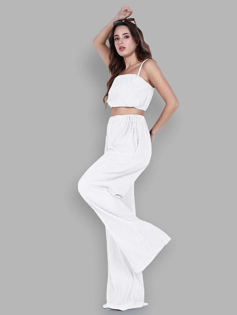 women solid top and trouser co-ord set - 21941797 -  Standard Image - 6