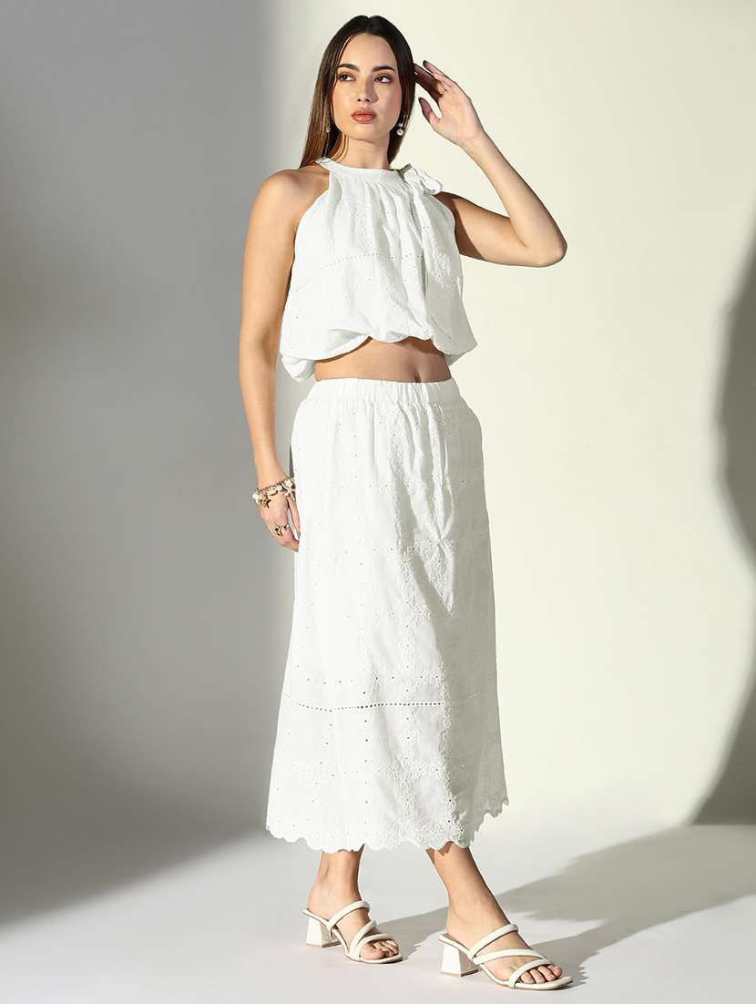 women embroidered top and skirt co-ord set - 21941798 -  Standard Image - 1