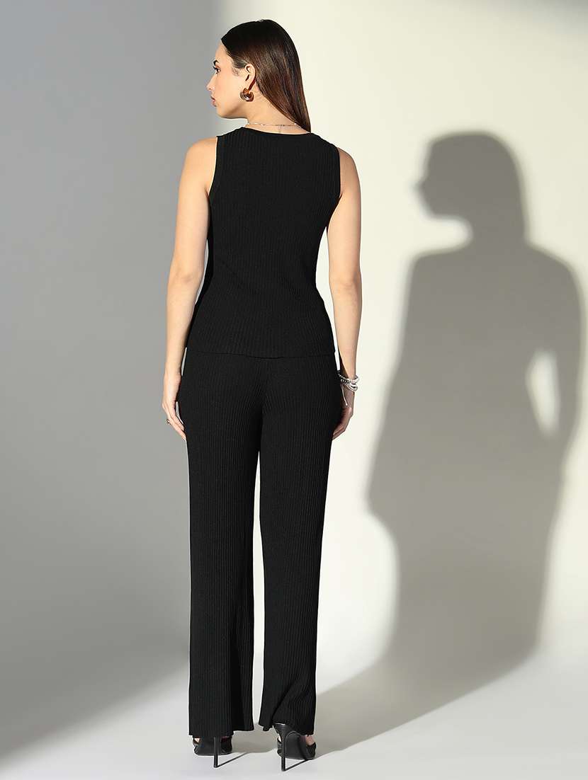 women solid top and trouser co-ord set - 21941802 -  Standard Image - 4