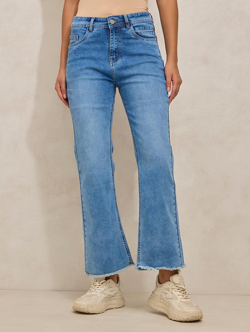 women solid mid rise bootcut jean - 21941804 -  Standard Image - 1