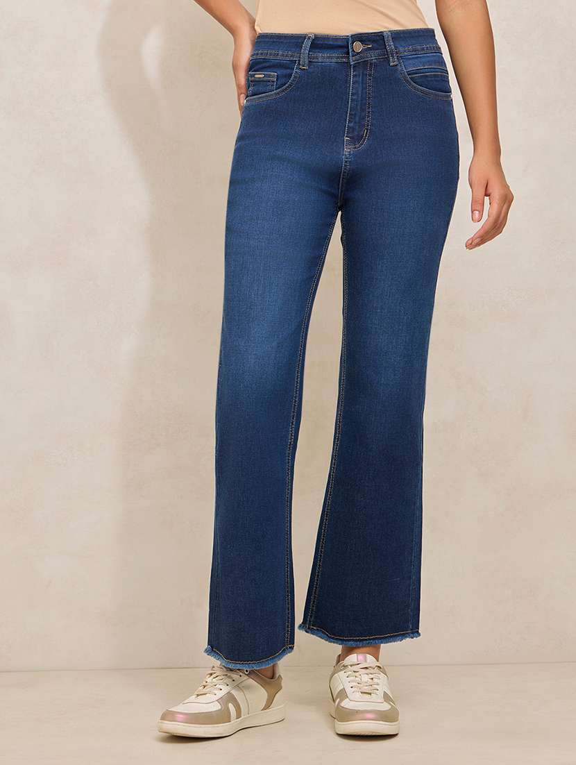 women solid mid rise bootcut jean - 21941806 -  Standard Image - 1