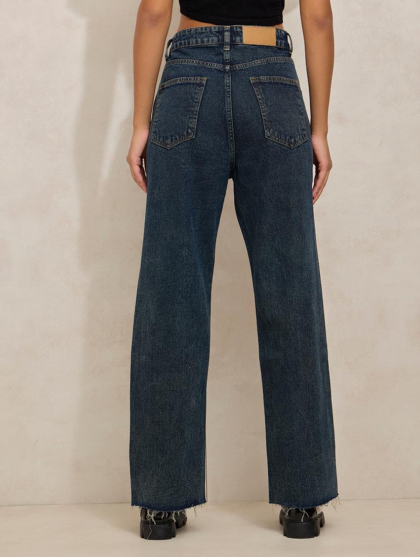 women solid high rise straight fit jean - 21941808 - Standard Image - 4