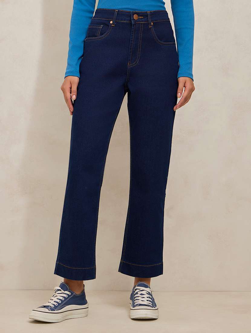 women solid high rise bootcut jeans - 21941811 -  Standard Image - 1