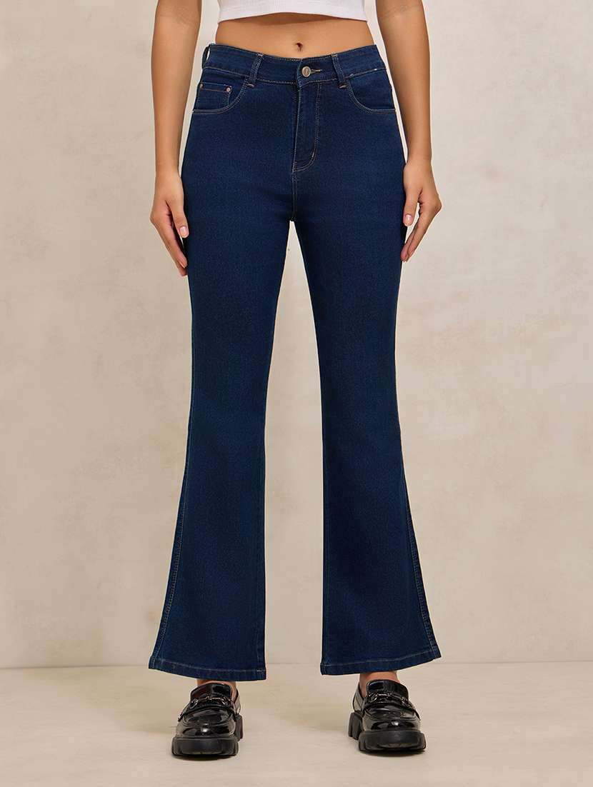 women solid high rise bootcut jean - 21941813 -  Standard Image - 1