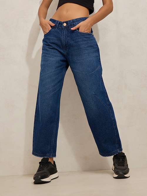women solid mid rise straight fit jean - 21941815 - Standard Image - 0