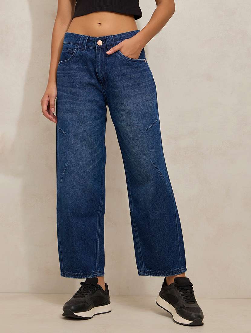 women solid mid rise straight fit jean - 21941815 -  Standard Image - 1