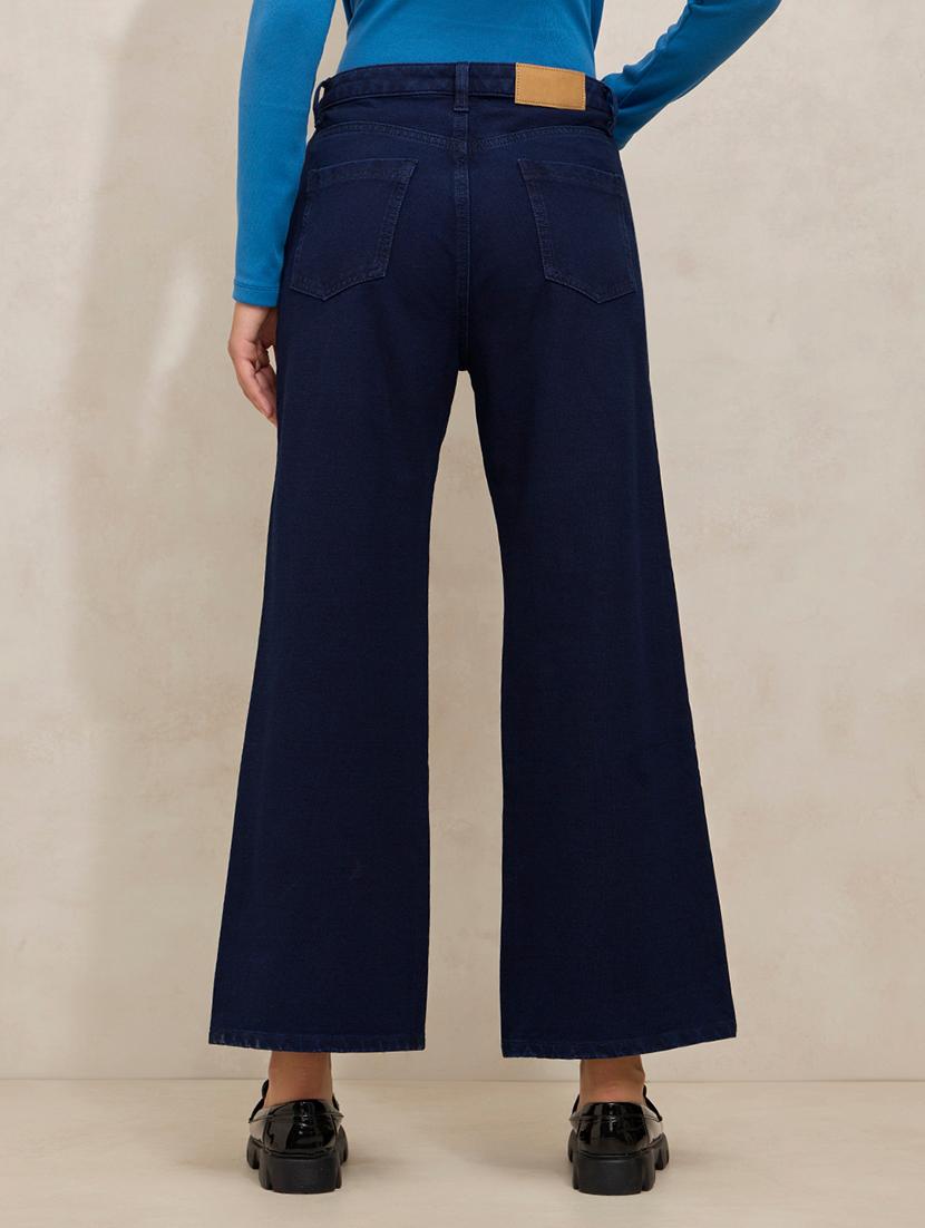 women solid mid rise wide leg jeans - 21941816 - Standard Image - 4