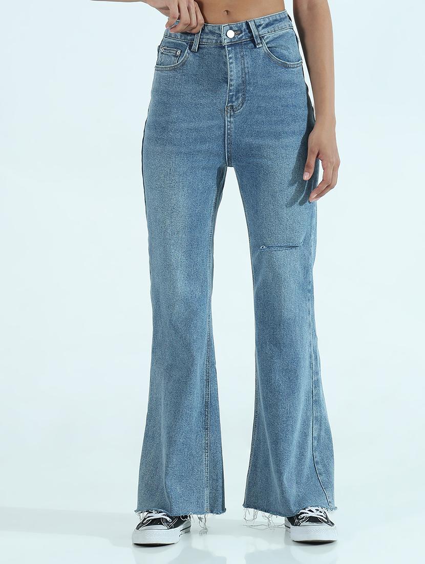 women solid high rise bootcut jean - 21941826 -  Standard Image - 1