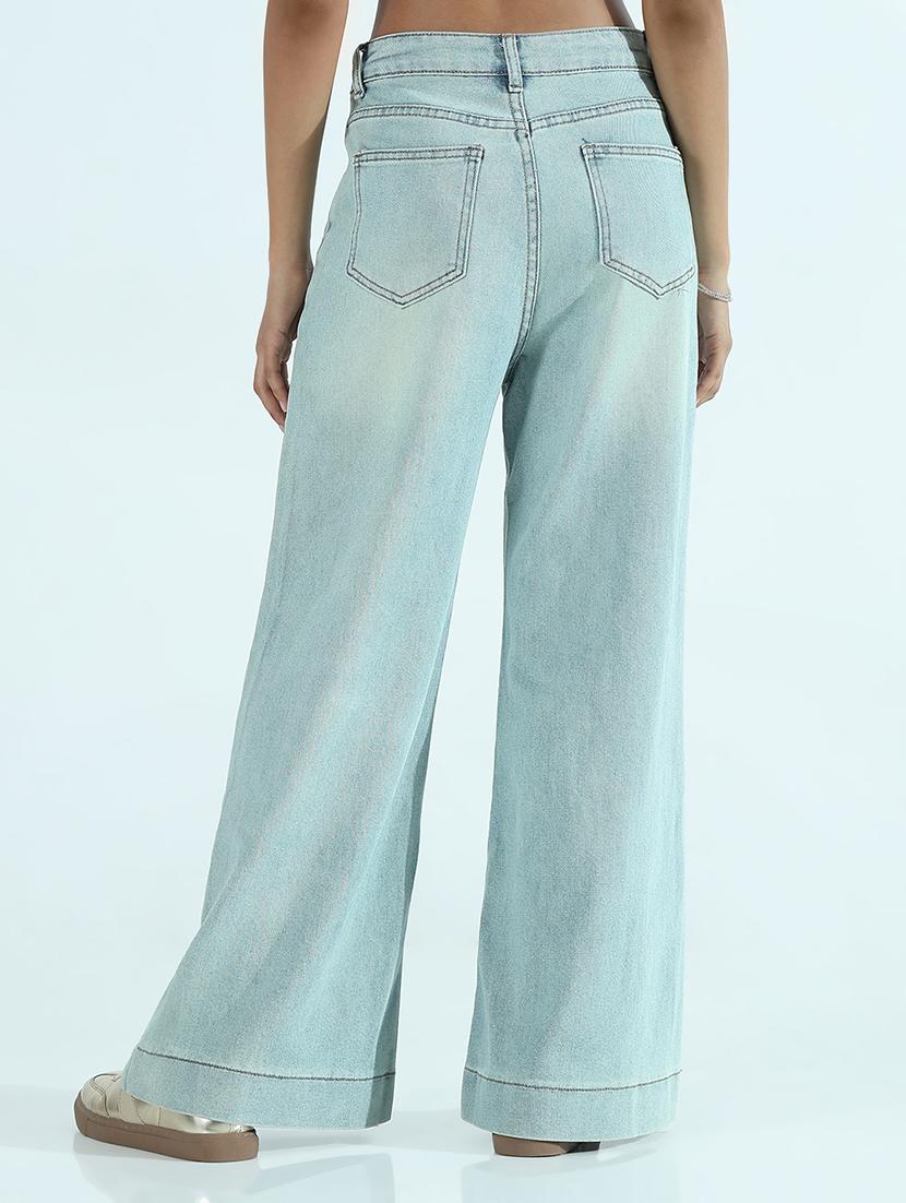women solid mid rise wide leg trouser - 21941828 - Standard Image - 4