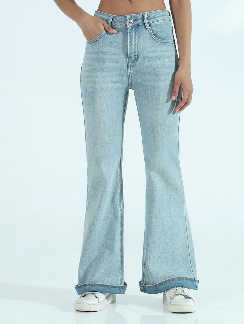 women solid mid rise bootcut jean - 21941829 -  Standard Image - 1