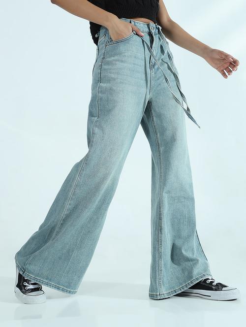 women solid mid rise wide leg trouser - 21941831 -  Standard Image - 0