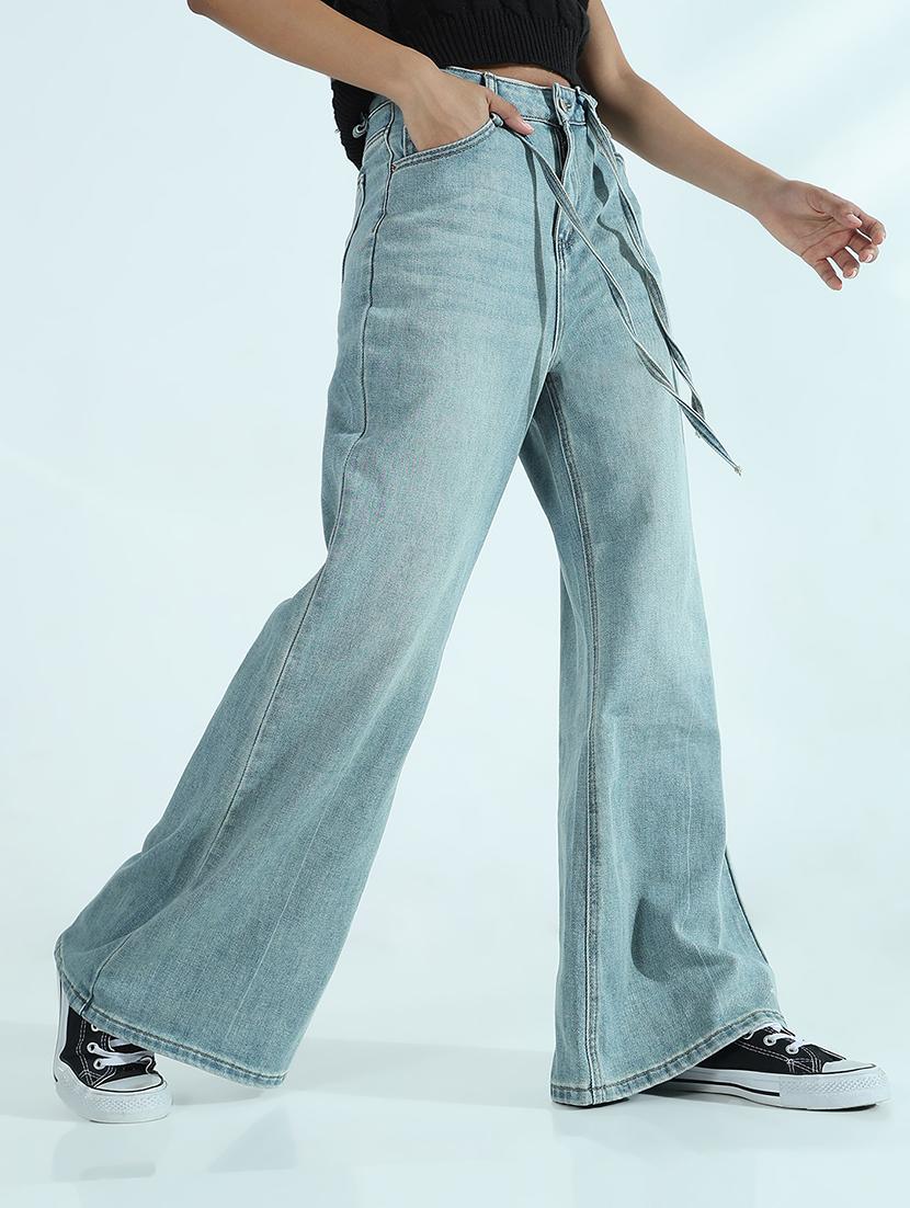 women solid mid rise wide leg trouser - 21941831 -  Zoom Image - 0