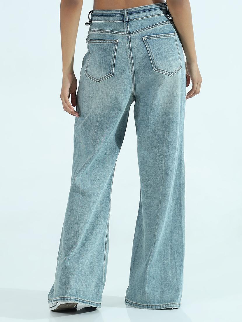 women solid mid rise wide leg trouser - 21941831 - Standard Image - 4