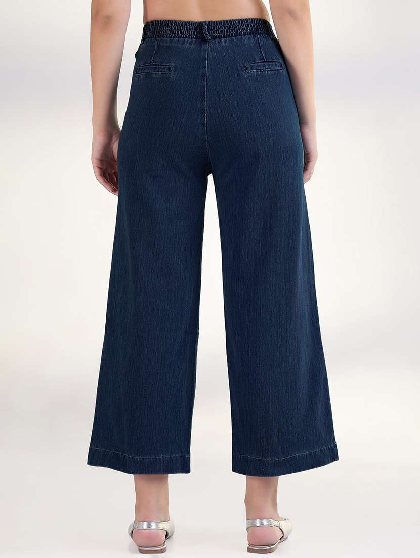 women solid mid rise wide leg jean - 21941833 -  Standard Image - 4
