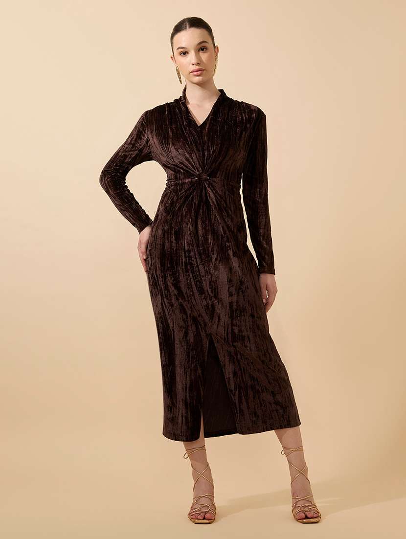 women solid long sleeve bodycon dress - 21941837 -  Standard Image - 1