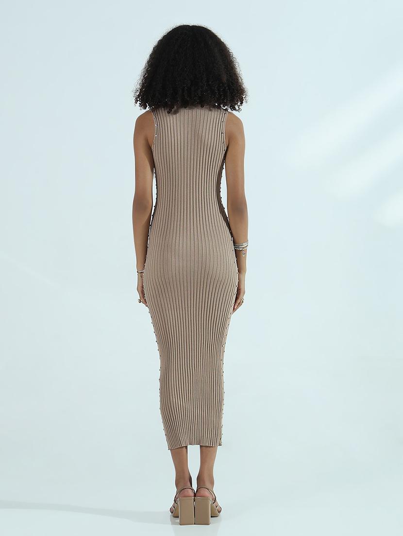 women solid sleeveless bodycon dress - 21941844 - Standard Image - 4