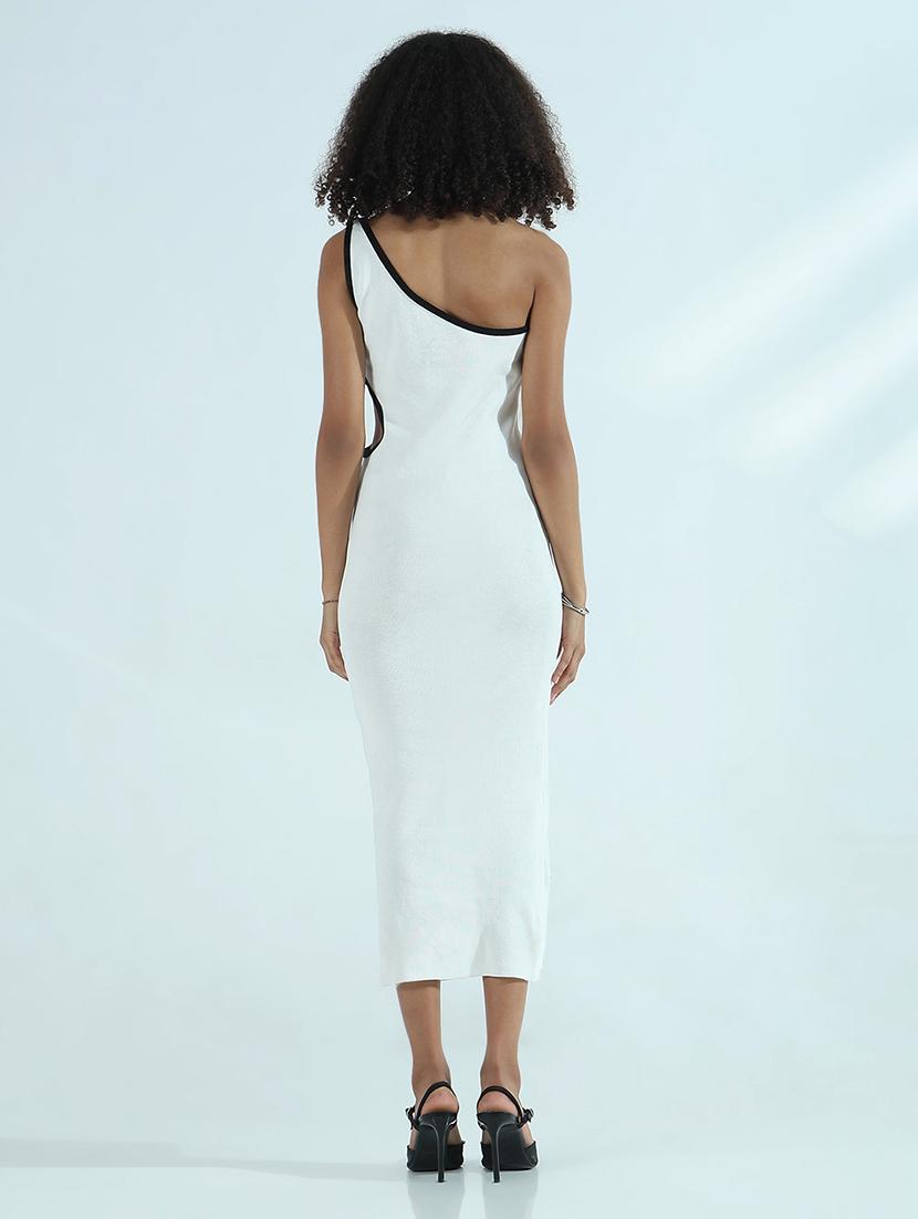 women solid single shoulder cut out bodycon dress - 21941851 - Standard Image - 4