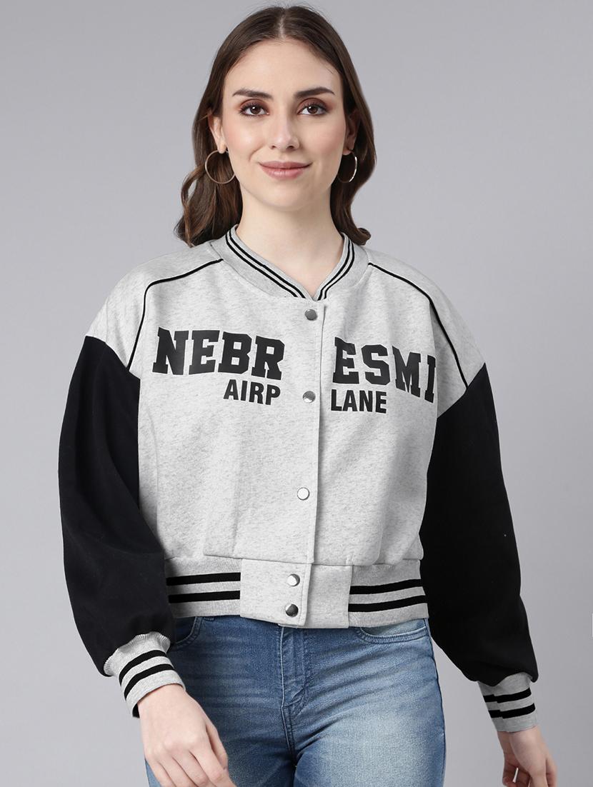 women color blocked long sleeve varsity jacket - 21941895 -  Standard Image - 1