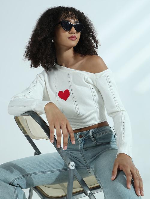 women solid asymmetric neck crop top - 21941929 -  Standard Image - 0