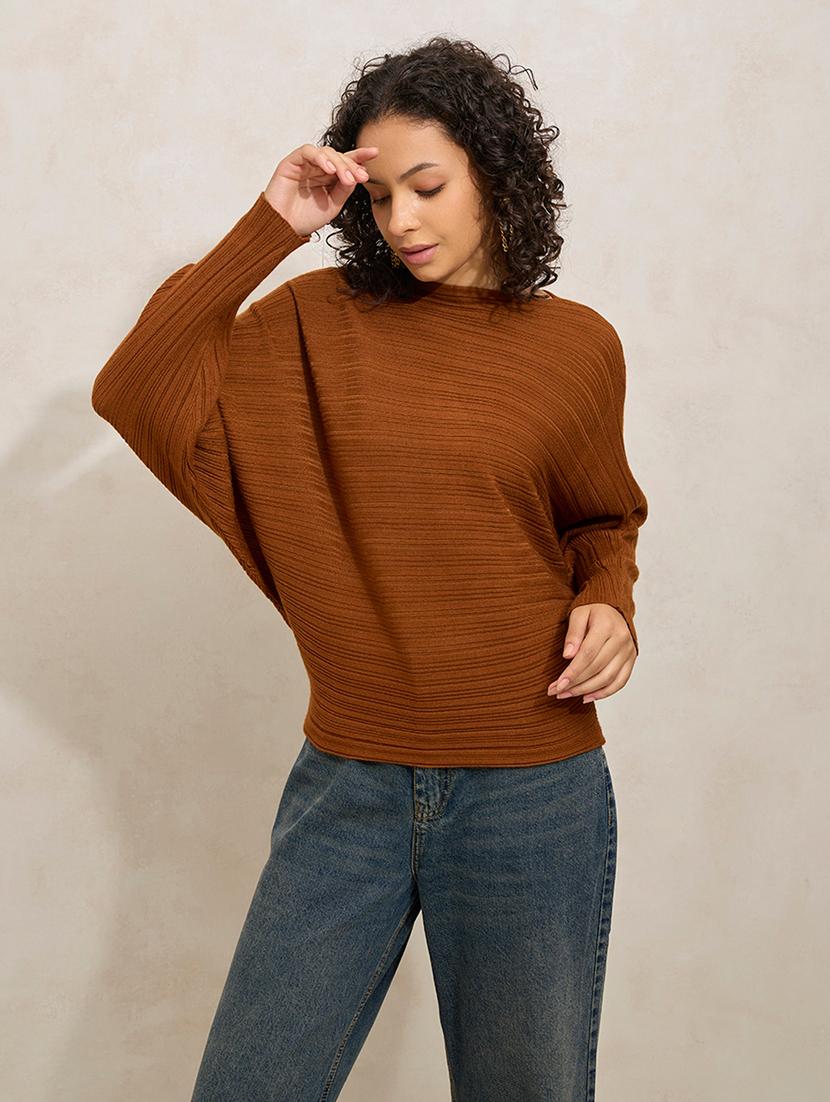 women solid batwing sleeve regular top - 21941944 - Standard Image - 1