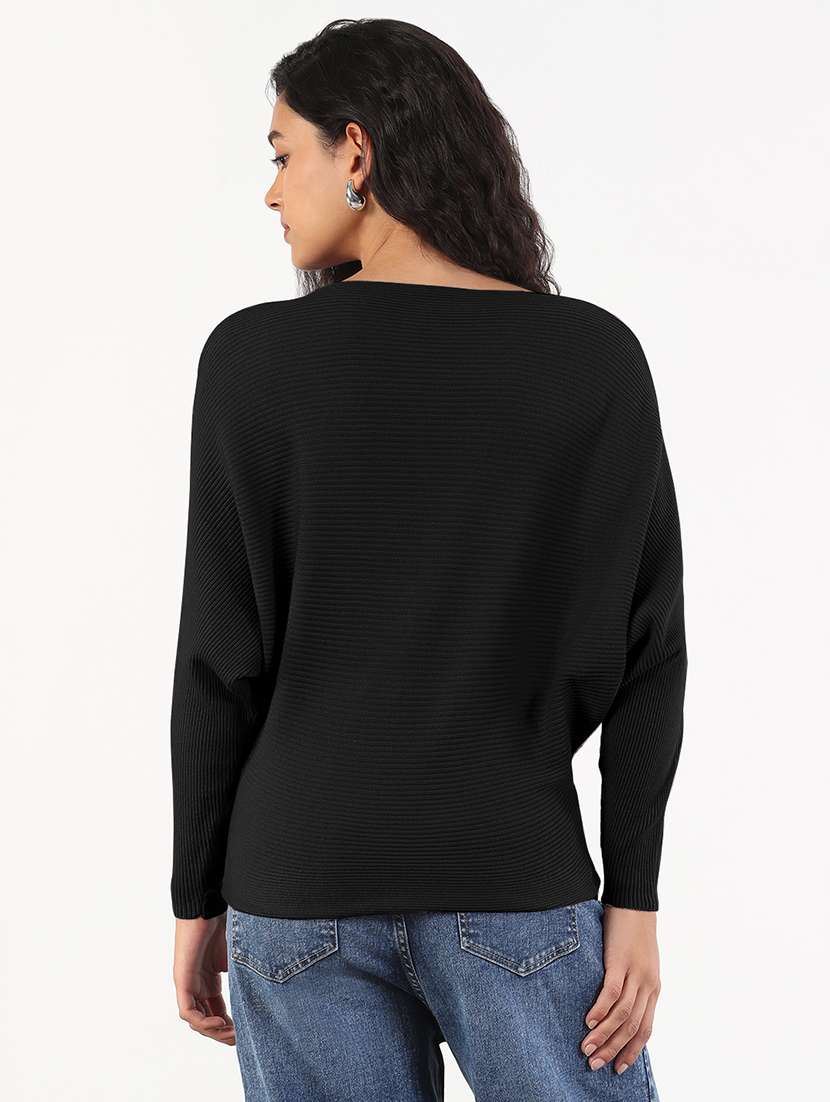 women solid batwing sleeve regular top - 21941973 - Standard Image - 4