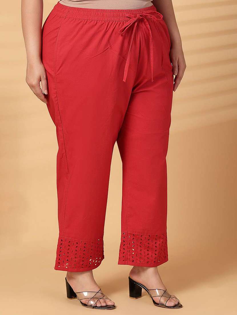 women solid mid rise straight palazzo - 21941975 -  Standard Image - 1