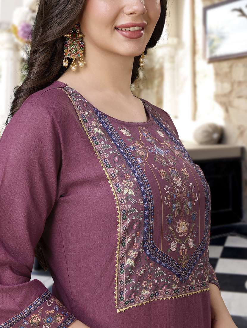 women three quarter sleeve kurta pant with dupatta set - 21942010 - Standard Image - 4