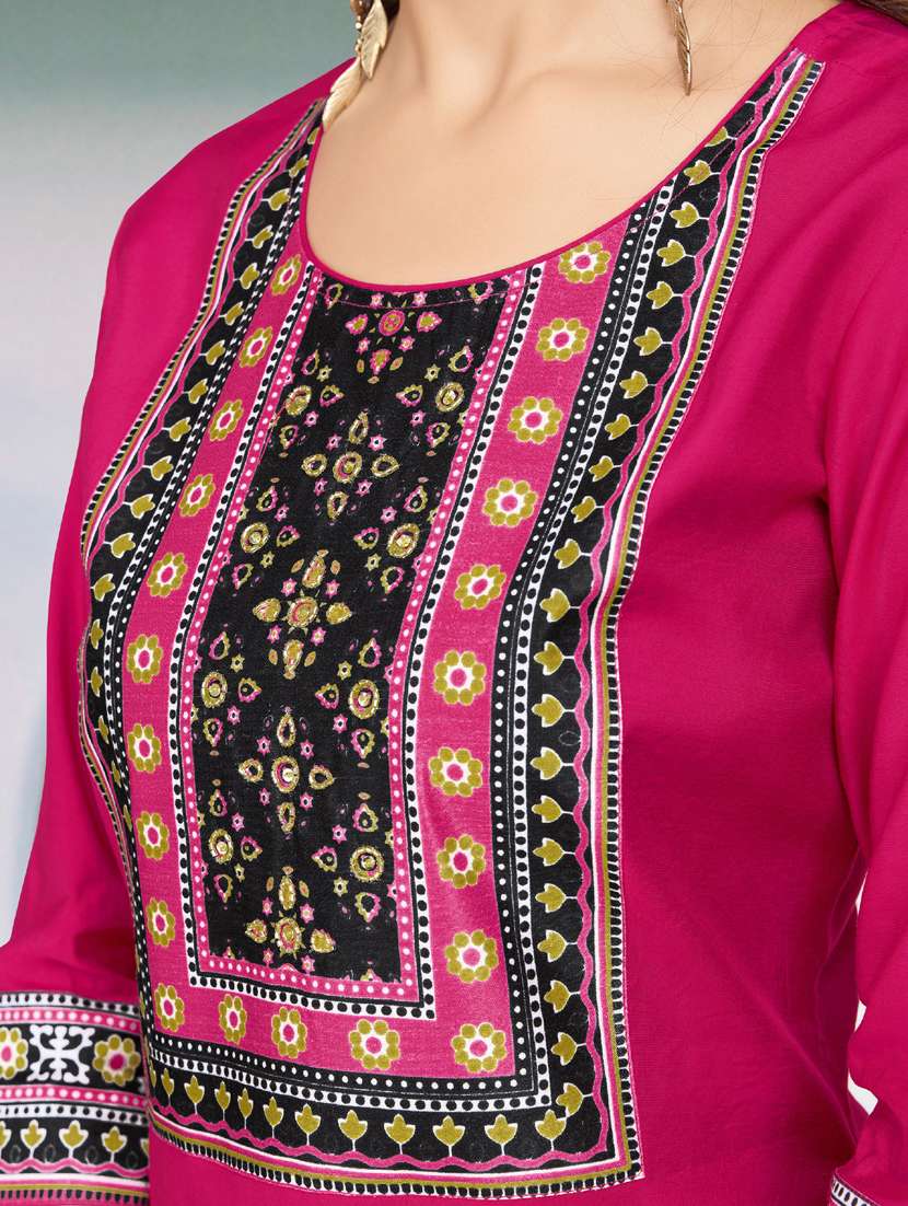 women three quarter sleeve kurta pant with dupatta set - 21942030 -  Standard Image - 4