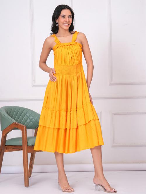 women solid shoulder strap layered dress - 21942120 - Standard Image - 0