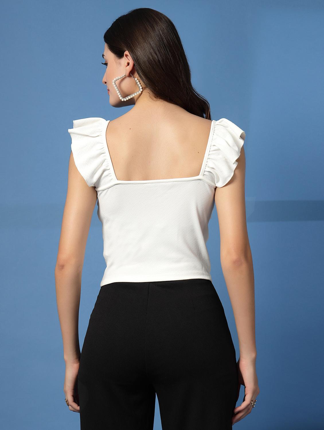 women white solid sleeveless regular top - 21942219 - Standard Image - 6