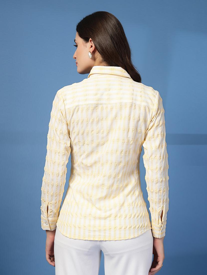 women checkered collared long sleeve shirt - 21942236 - Standard Image - 4