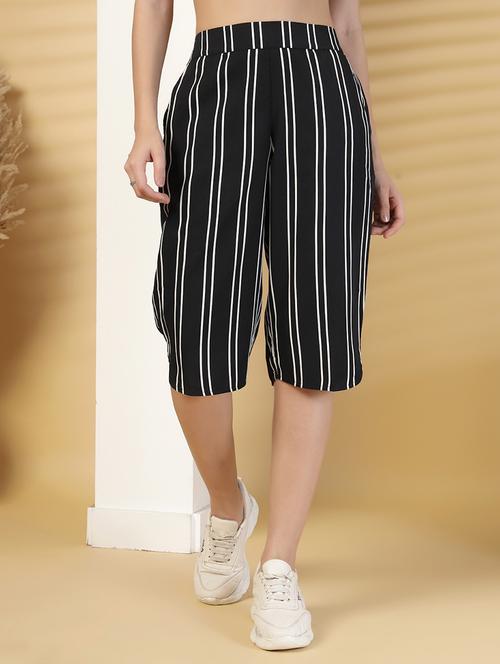 women striped high rise bermuda - 21942249 - Standard Image - 0