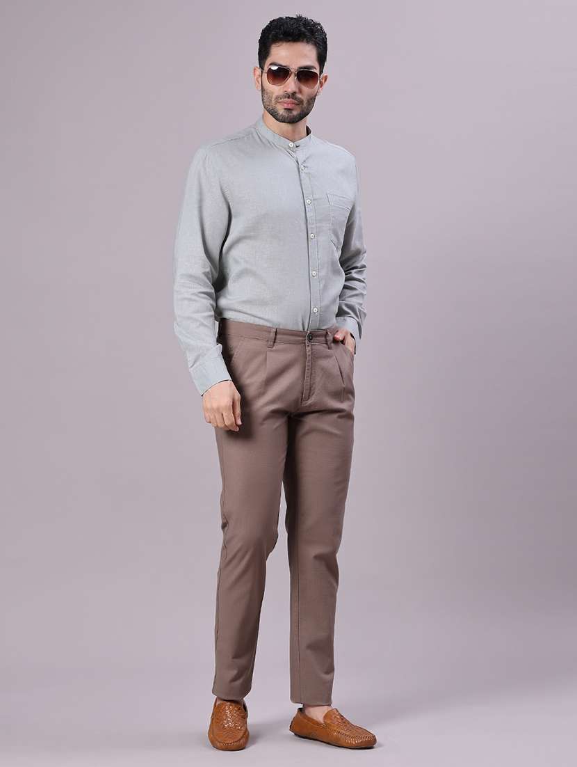 brown cotton chinos casual trousers - 21942280 - Standard Image - 4