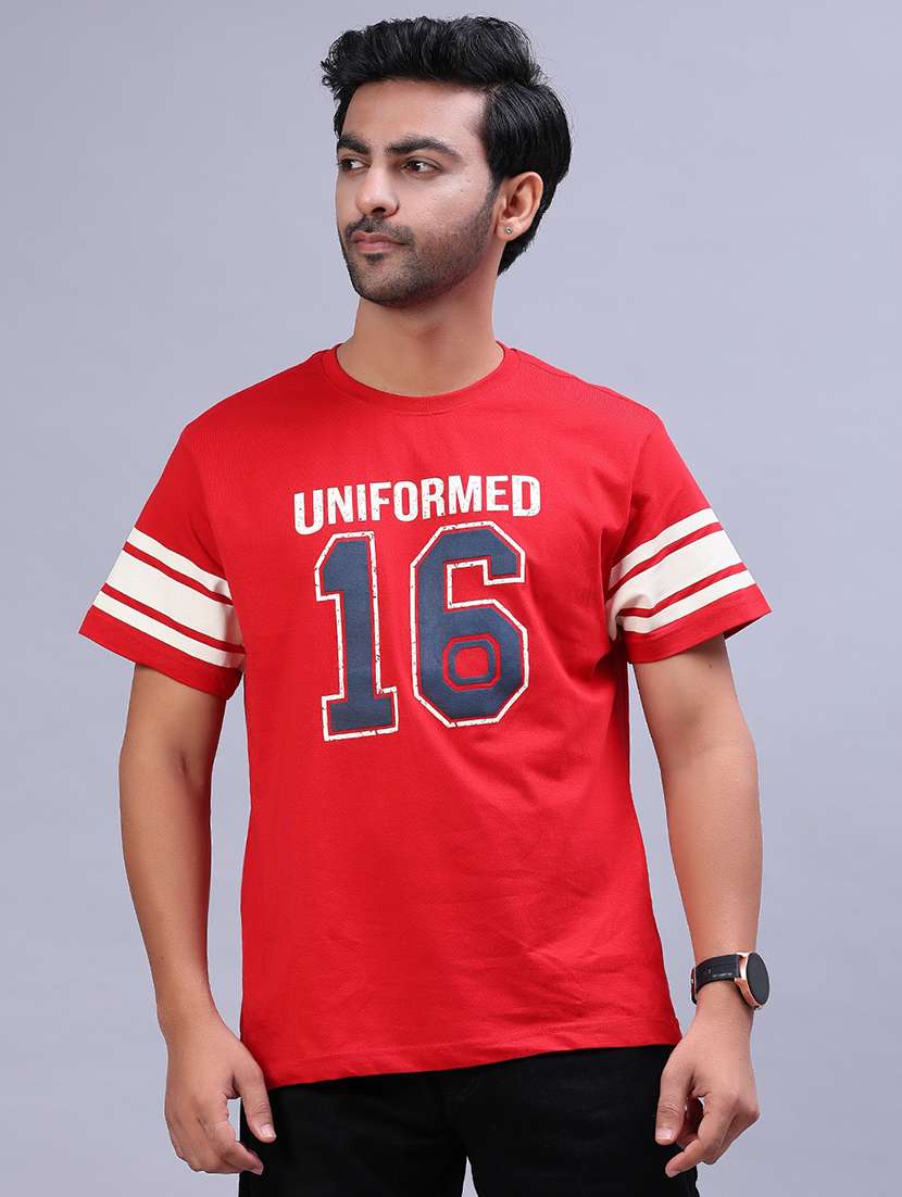 men printed short sleeve regular fit t-shirt - 21942291 -  Standard Image - 1