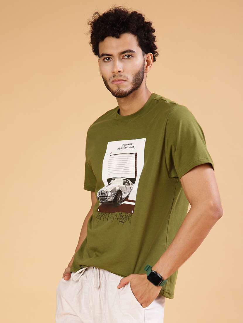 men printed short sleeve regular fit t-shirt - 21942296 -  Standard Image - 1
